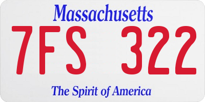 MA license plate 7FS322
