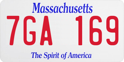 MA license plate 7GA169