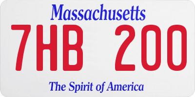 MA license plate 7HB200