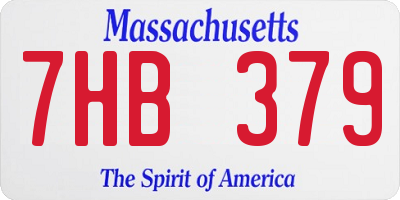 MA license plate 7HB379