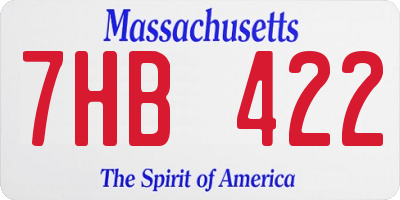 MA license plate 7HB422