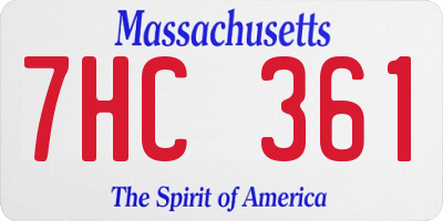 MA license plate 7HC361