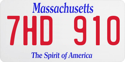 MA license plate 7HD910