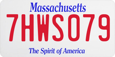 MA license plate 7HWS079