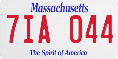 MA license plate 7IA044