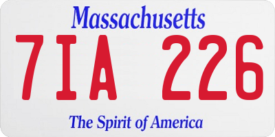 MA license plate 7IA226