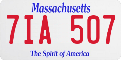MA license plate 7IA507