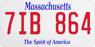 MA license plate 7IB864