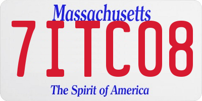 MA license plate 7ITC08