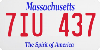 MA license plate 7IU437