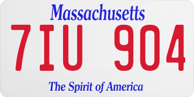 MA license plate 7IU904