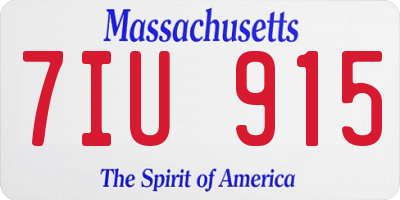 MA license plate 7IU915