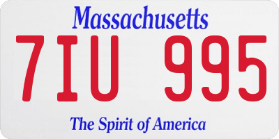 MA license plate 7IU995