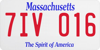 MA license plate 7IV016