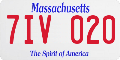 MA license plate 7IV020