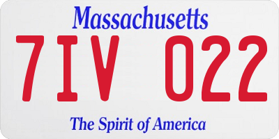 MA license plate 7IV022
