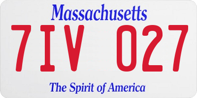 MA license plate 7IV027