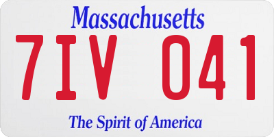MA license plate 7IV041