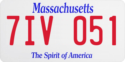 MA license plate 7IV051