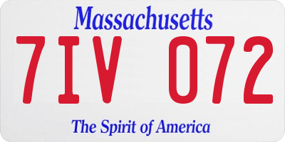MA license plate 7IV072