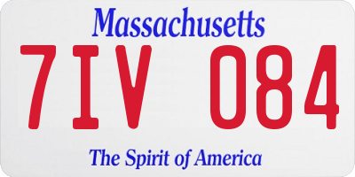 MA license plate 7IV084