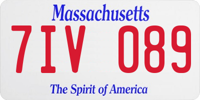 MA license plate 7IV089