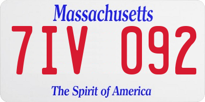 MA license plate 7IV092