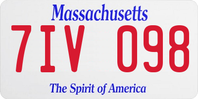 MA license plate 7IV098