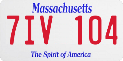MA license plate 7IV104
