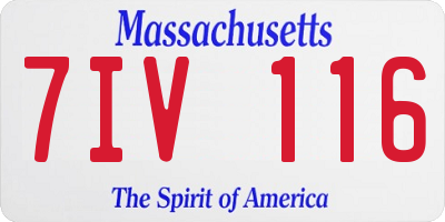 MA license plate 7IV116