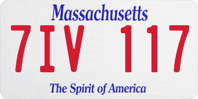 MA license plate 7IV117