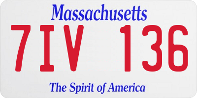 MA license plate 7IV136