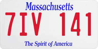 MA license plate 7IV141