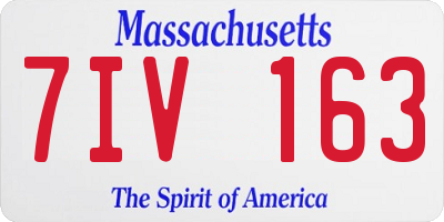 MA license plate 7IV163