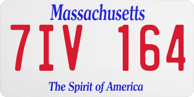 MA license plate 7IV164