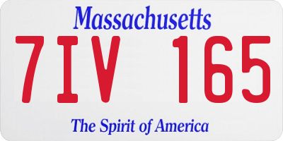 MA license plate 7IV165