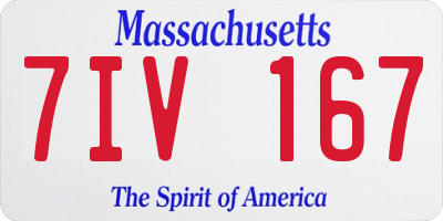 MA license plate 7IV167