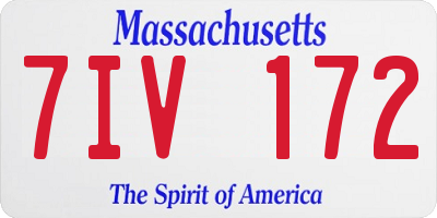 MA license plate 7IV172