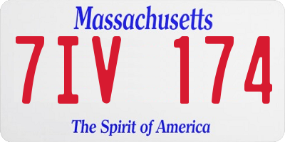 MA license plate 7IV174