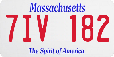 MA license plate 7IV182