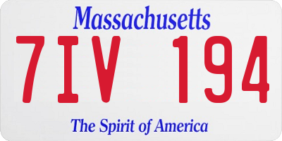 MA license plate 7IV194