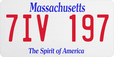 MA license plate 7IV197
