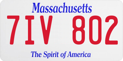 MA license plate 7IV802