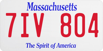 MA license plate 7IV804