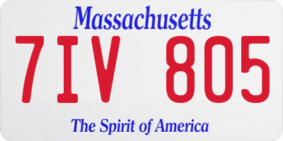 MA license plate 7IV805