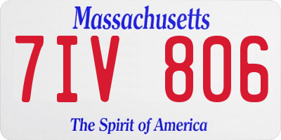 MA license plate 7IV806