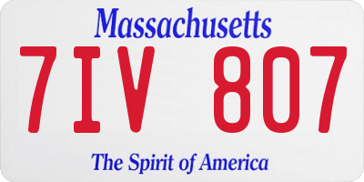 MA license plate 7IV807