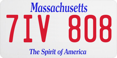 MA license plate 7IV808