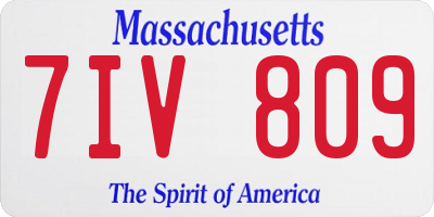 MA license plate 7IV809