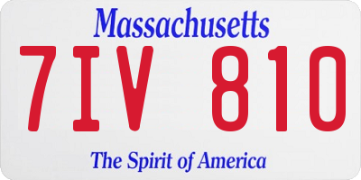 MA license plate 7IV810